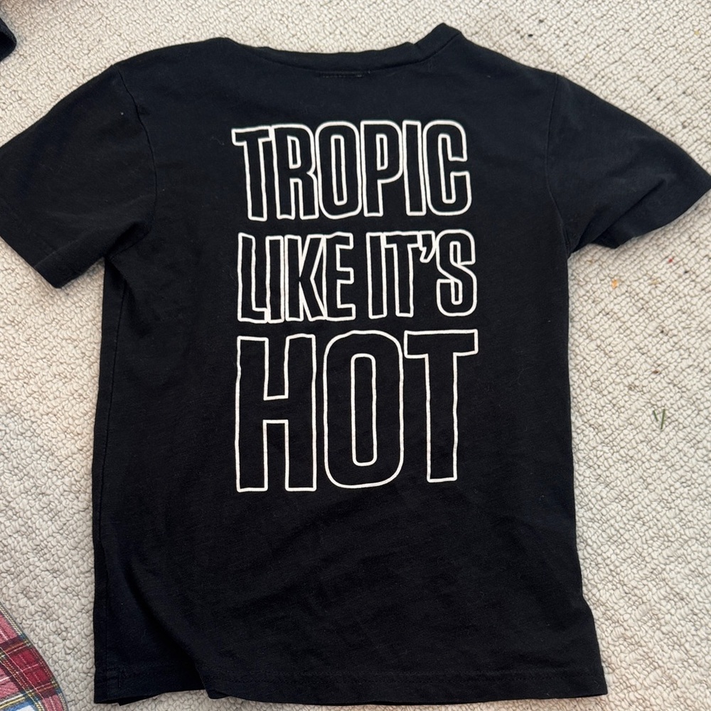 Black Graphic Tee with White Text